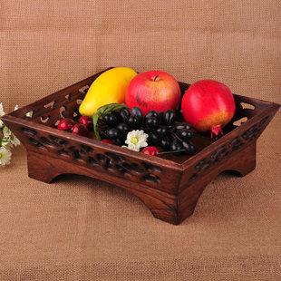 工厂直销木制工艺品柚木手工创意复古水果盘糖果盘